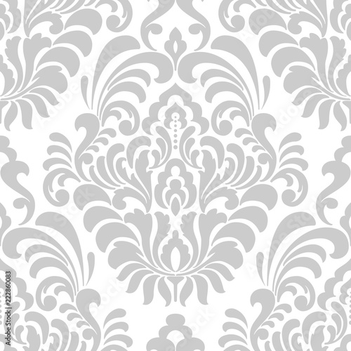 Vector damask seamless pattern element. Classical luxury old fashioned damask ornament  royal victorian seamless texture for wallpapers  textile  wrapping. Exquisite floral baroque template.