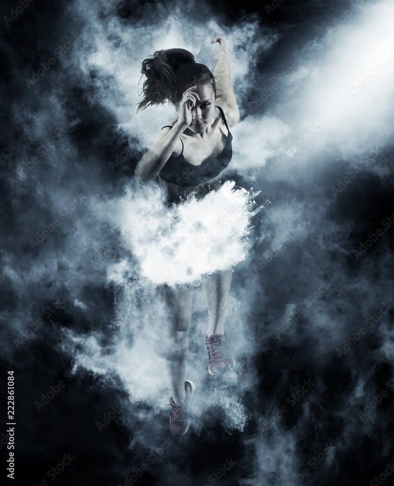 Fototapeta premium Woman sprinter leaving starting