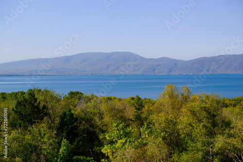 Panoramiczny widok na jezioro Sevan, Armenia