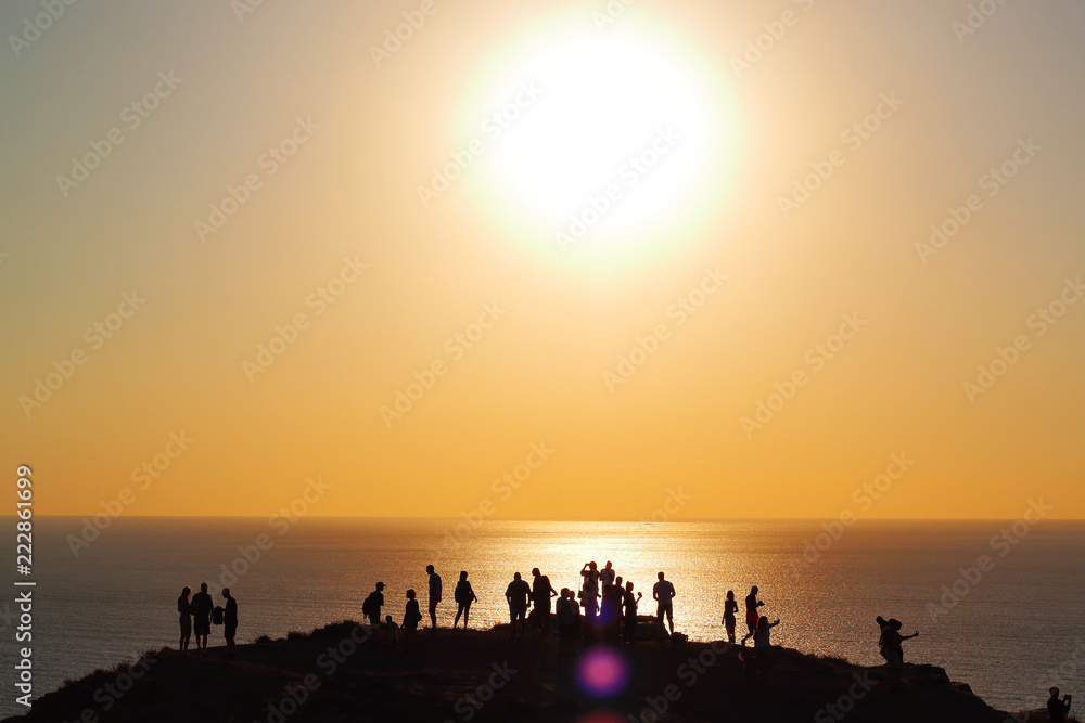 lot of people on the mountain, tourists relax near the sea and do different things lot of people on the mountain, tourists relax near the sea and do different things