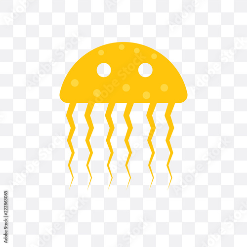 jellyfish icon isolated on transparent background. Simple and editable jellyfish icons. Modern icon vector illustration.