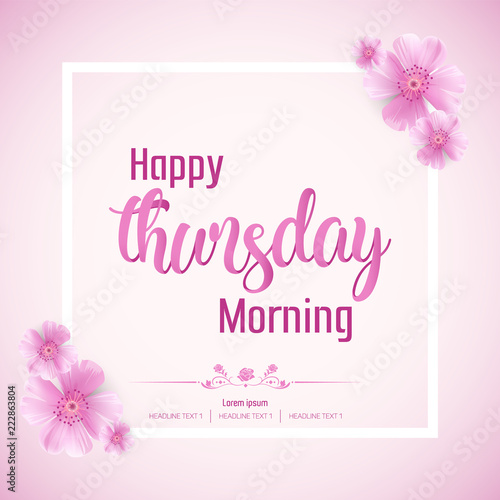 Beautiful Happy Thursday Morning Vector Background Illustration