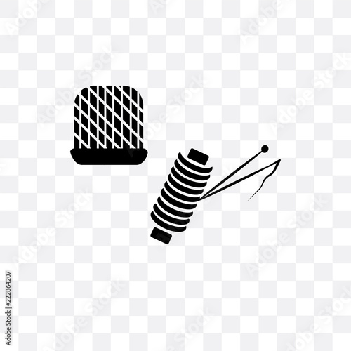 sewing thimble black variant icon isolated on transparent background. Simple and editable sewing thimble black variant icons. Modern icon vector illustration.