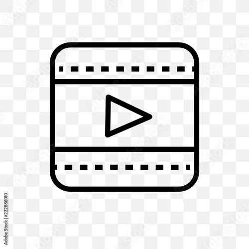 play video button icon isolated on transparent background. Simple and editable play video button icons. Modern icon vector illustration.