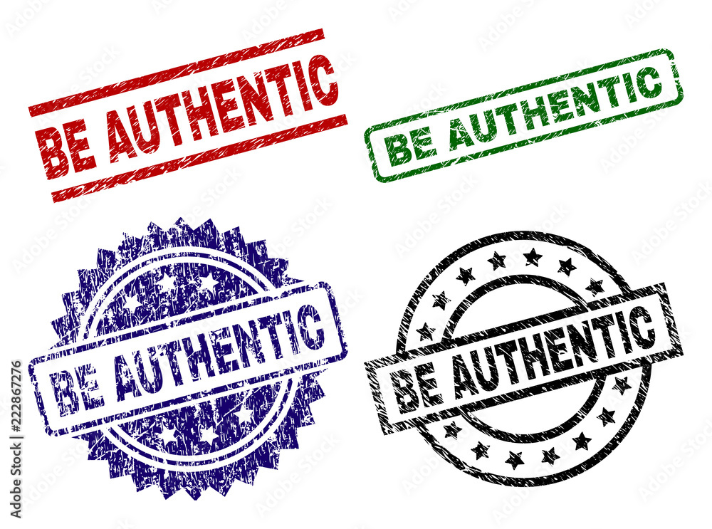 BE AUTHENTIC seal prints with distress surface. Black, green,red,blue vector rubber prints of BE AUTHENTIC tag with dirty surface. Rubber seals with circle, rectangle, rosette shapes. BE AUTHENTIC seal prints with distress surface. Black, green,red,blue vector rubber prints of BE AUTHENTIC tag with dirty surface. Rubber seals with circle, rectangle, rosette shapes.