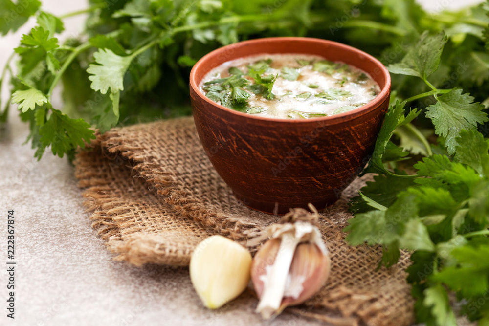 Asian sweet and sour sauce with cilantro Asian sweet and sour sauce with cilantro