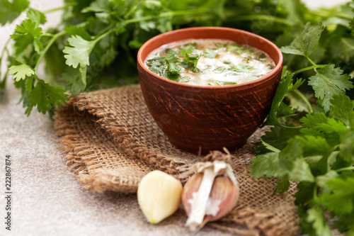 Asian sweet and sour sauce with cilantro