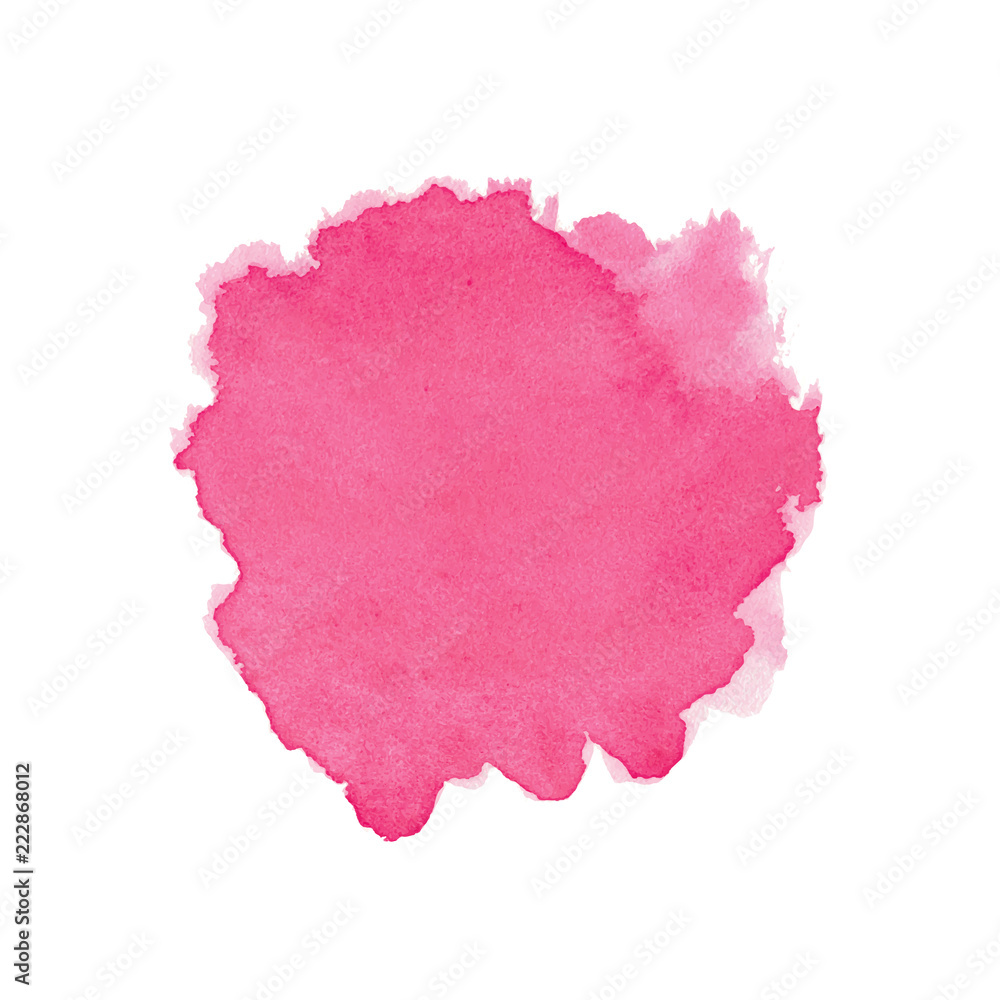 Pink abstract watercolor isolated on white background. Editable design element for banner, poster, cover, brochure, flyer. 