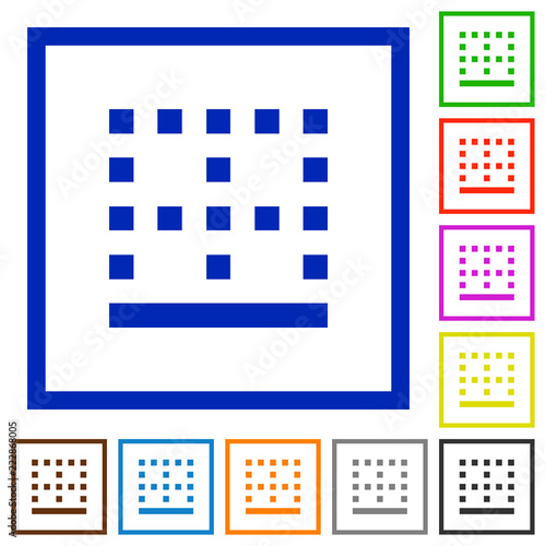 Bottom border flat framed icons