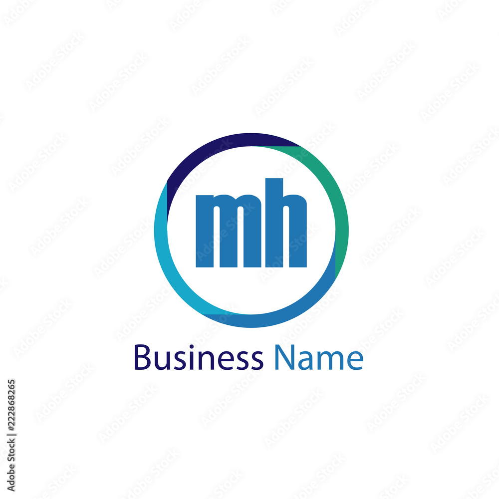 Initial Letter MH Logo Template Design