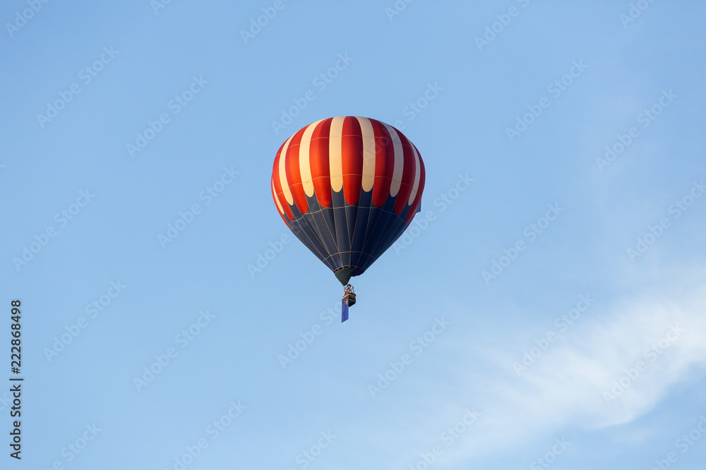 Nevada state flag flying on a hot air balloon Nevada state flag flying on a hot air balloon