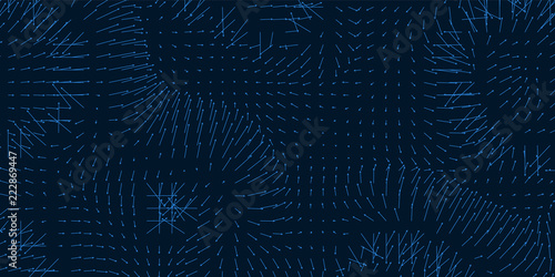 Vector field visualization of forces. Magnetic or gravitational fluctuations chart. Science backdrop with a matrix of arows with magnitude and direction. Flow representation. Interaction.