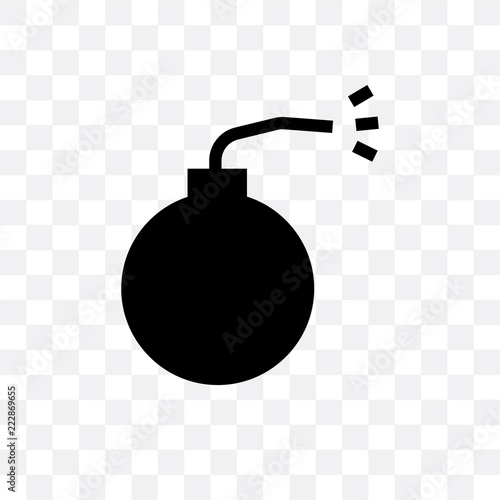 bomb icon isolated on transparent background. Simple and editable bomb icons. Modern icon vector illustration.
