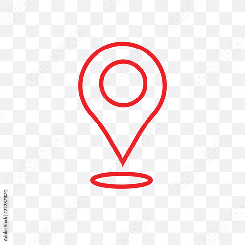 pin icon isolated on transparent background. Simple and editable pin icons. Modern icon vector illustration.