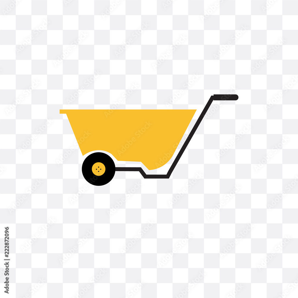 wheelbarrow icon isolated on transparent background. Simple and editable wheelbarrow icons. Modern icon vector illustration. wheelbarrow icon isolated on transparent background. Simple and editable wheelbarrow icons. Modern icon vector illustration.