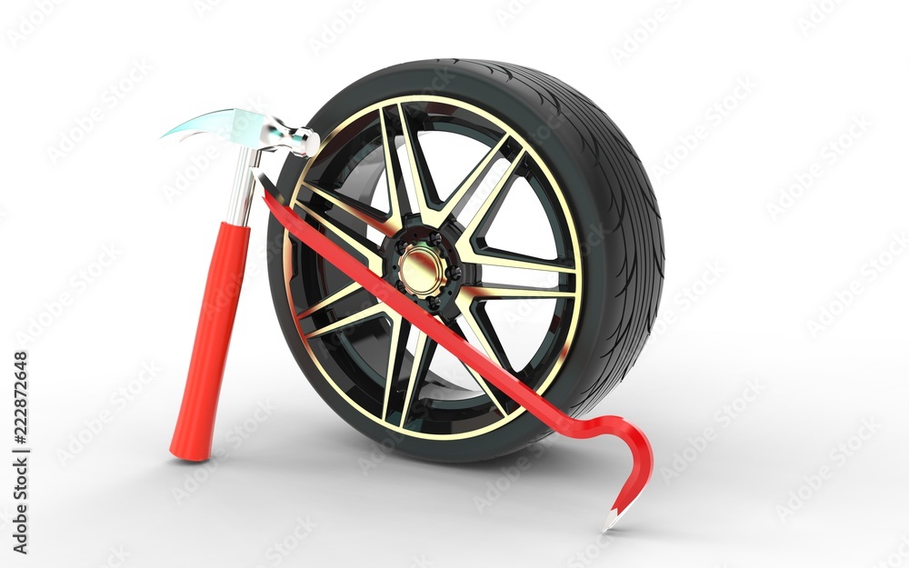 Fototapeta premium 3d illustration of tire fitting equipment isolated on white