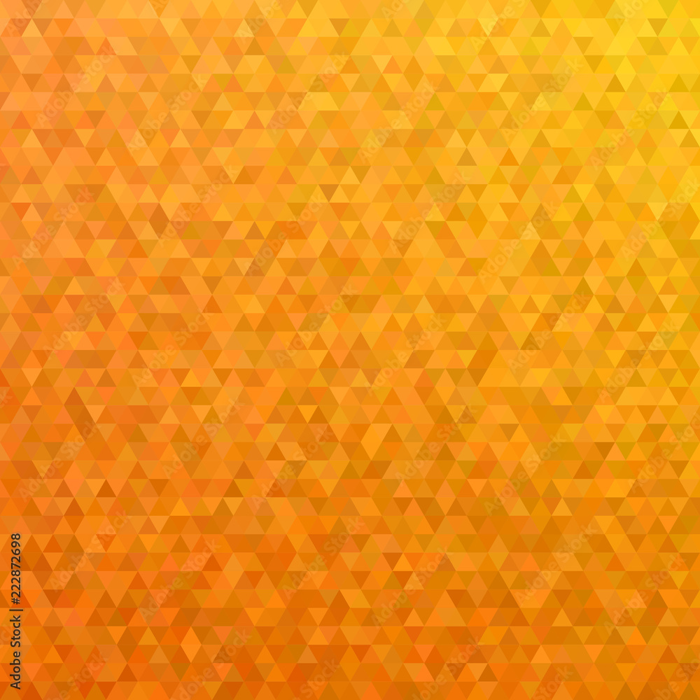 Orange mosaic triangle tile pattern background - modern polygon vector graphic design from regular triangles Orange mosaic triangle tile pattern background - modern polygon vector graphic design from regular triangles