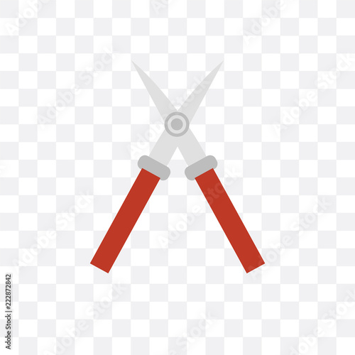 pruning shears icon isolated on transparent background. Simple and editable pruning shears icons. Modern icon vector illustration.