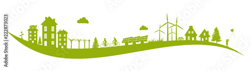 Green city border, ecology concept, sustainable development