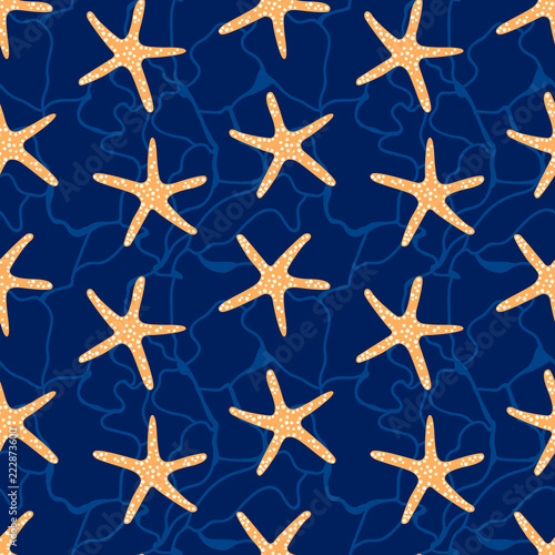 Photography Seamless pattern with star fish.