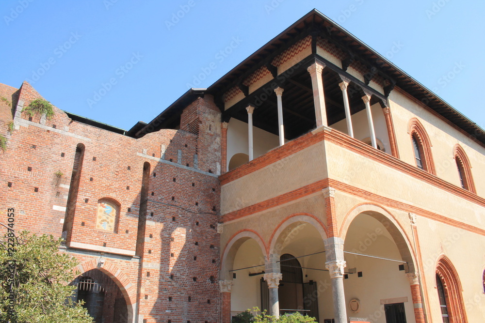 Château des Sforza à Milan, métropole de la région de la Lombardie