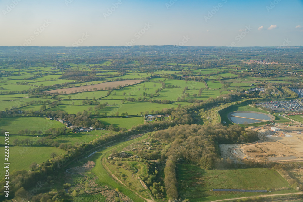 Aerial view of the beautiful landscape around West Sussex Aerial view of the beautiful landscape around West Sussex
