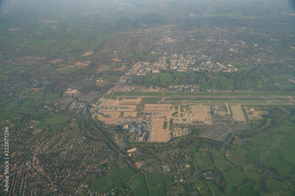 Aerial view of the beautiful Gatwick airport