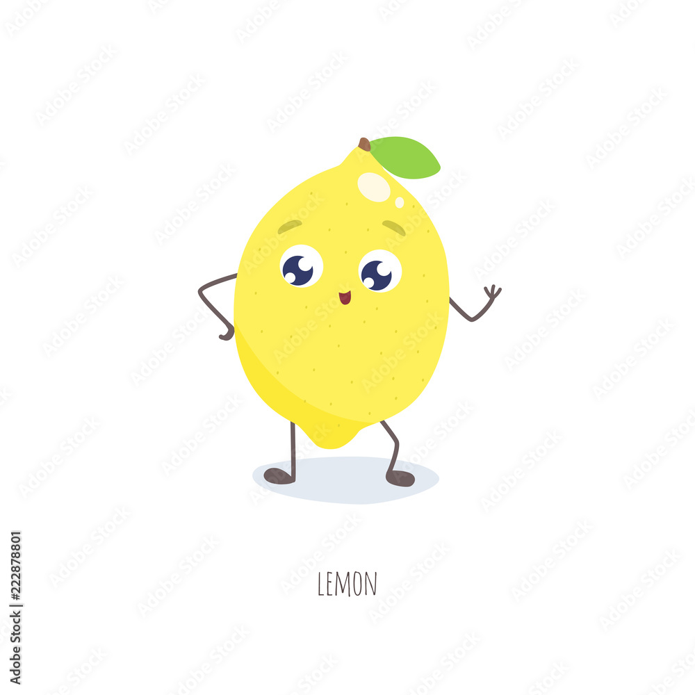 Cute cartoon lemon vector illustration. Cute cartoon lemon vector illustration.