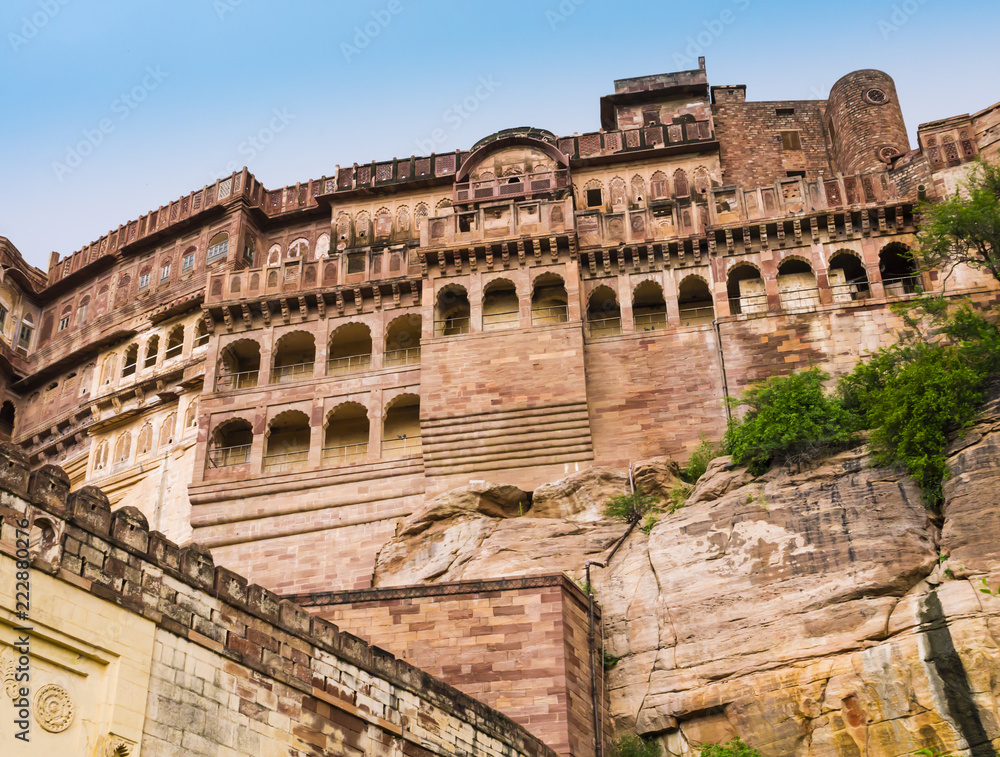 Impressive Maharajah Palace in  Mehrangarh fort, Jodphur, Rajasthan, India
