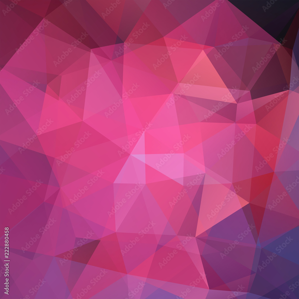 Obraz premium Abstract pink mosaic background. Triangle geometric background. Design elements. Vector illustration