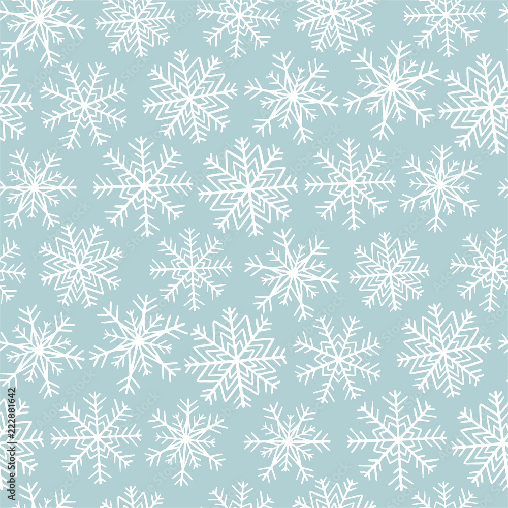 Seamless Pattern with Snowflakes