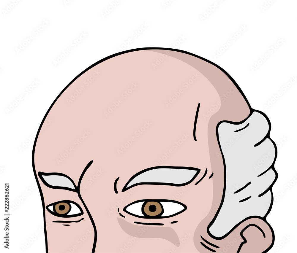 bald old man face