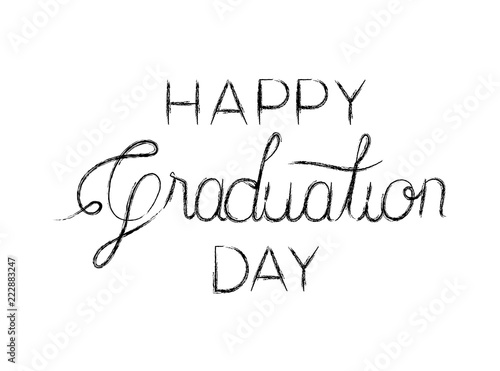 graduation message with hand made font
