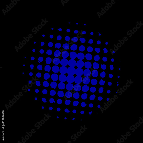 Halftone. Black circle. Circle halftone. Vector illustration