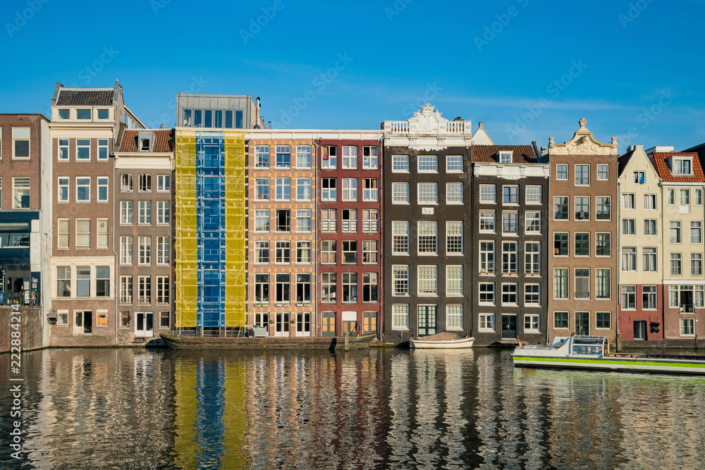 Interest Dutch house building at Amsterdam downtown