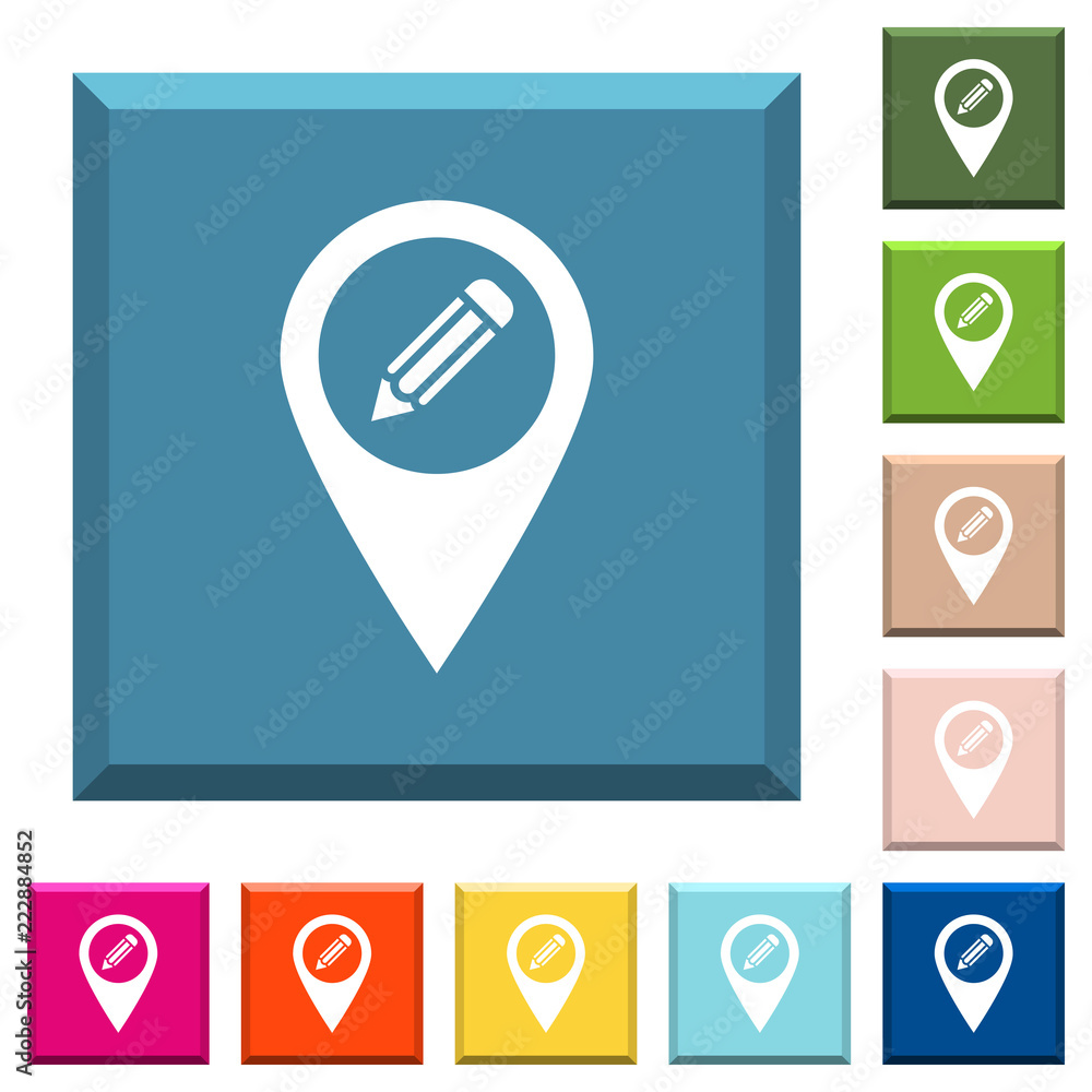 Edit GPS map location white icons on edged square buttons Edit GPS map location white icons on edged square buttons