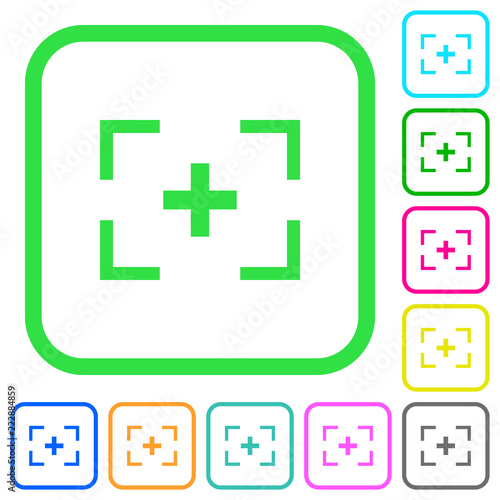 Camera crosshairs vivid colored flat icons