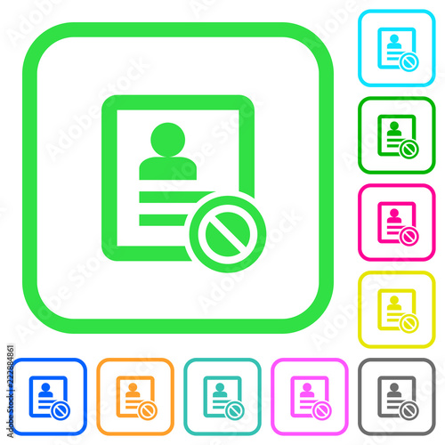 Contact disabled vivid colored flat icons