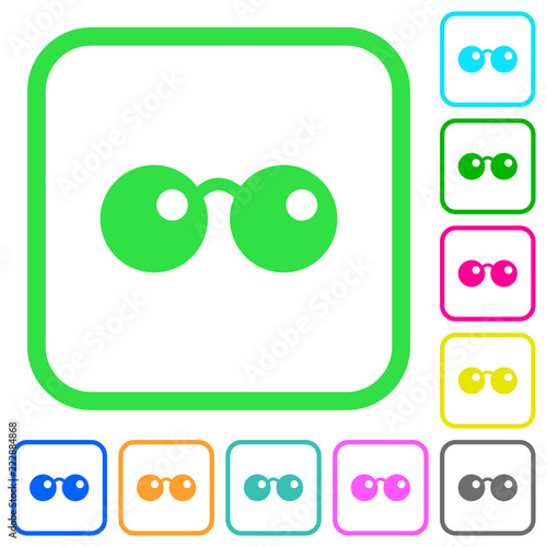 Sunglasses vivid colored flat icons