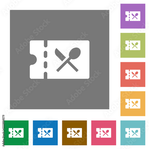 Catering discount coupon square flat icons