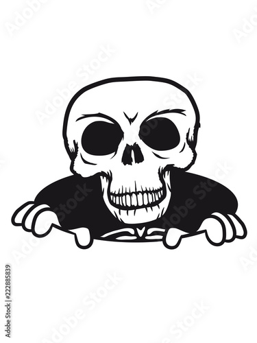 lustig loch boden schädel skelett tot tod knochen horror halloween maske kopf totenkopf böse comic cartoon clip
