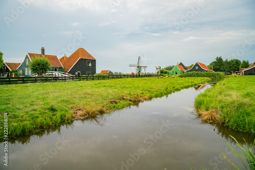 Beautiful dutch houses at Zaandijk, Netherlands