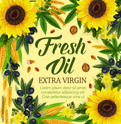 Natural cooking oil and vegetables