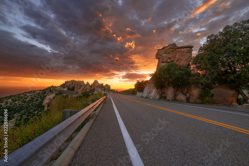 Sunset along the Catalina Highway on Mt. Lemmon in Tucson, Arizona. photo