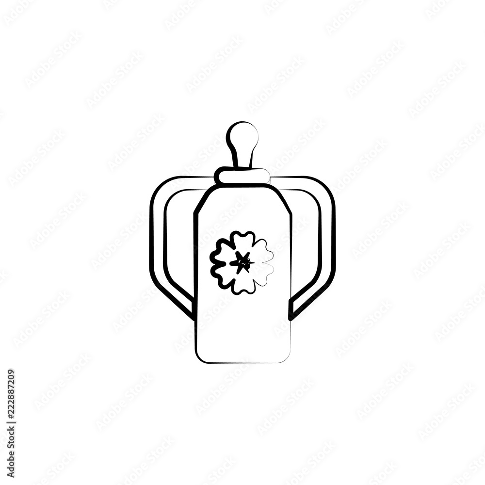 Obraz premium Milk bottle baby concept line icon. Simple element illustration. Milk bottle baby concept outline symbol design from Motherhood set. Can be used for web and mobile UI/UX