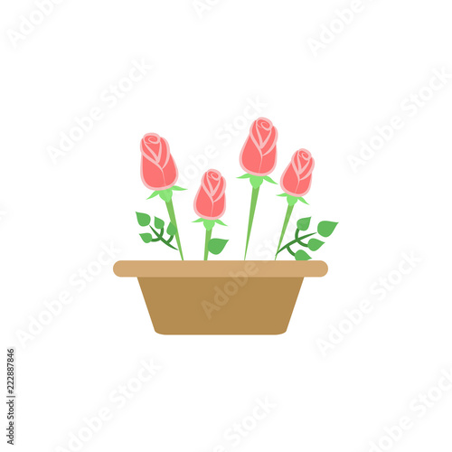 flower in a pot colored icon. Element of colored autumn icon for mobile concept and web apps. Colored flower in a pot icon can be used for web and mobile