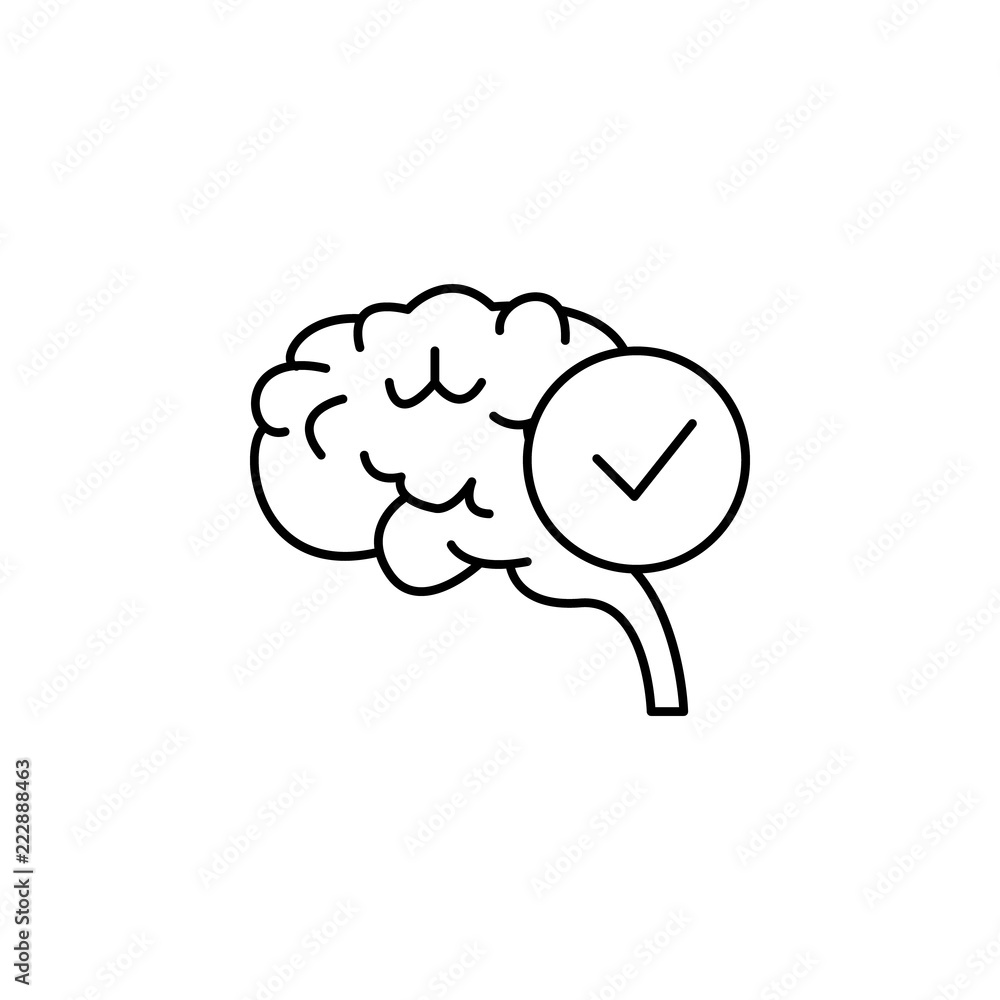 Brain bright healthy concept line icon. Simple element illustration. Brain bright healthy concept outline symbol design from Probiotics set. Can be used for web and mobile Brain bright healthy concept line icon. Simple element illustration. Brain bright healthy concept outline symbol design from Probiotics set. Can be used for web and mobile