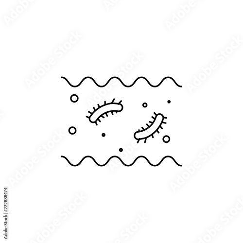 Intestinal flora intestine concept line icon. Simple element illustration. Intestinal flora intestine concept outline symbol design from Probiotics set. Can be used for web