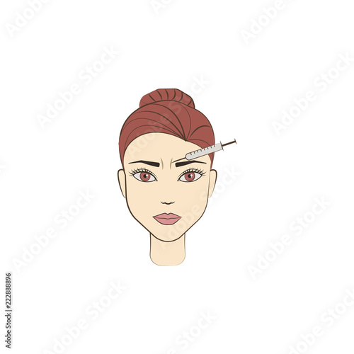 brow botox anti aging colored icon. Element of beauty and anti aging icon for mobile concept and web apps. Color brow botox anti aging icon can be used for web and mobile