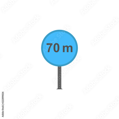 70 meter minimum distance colored icon. Element of road signs and junctions icon for mobile concept and web apps. Colored 70 meter minimum distance can be used for web and mobile